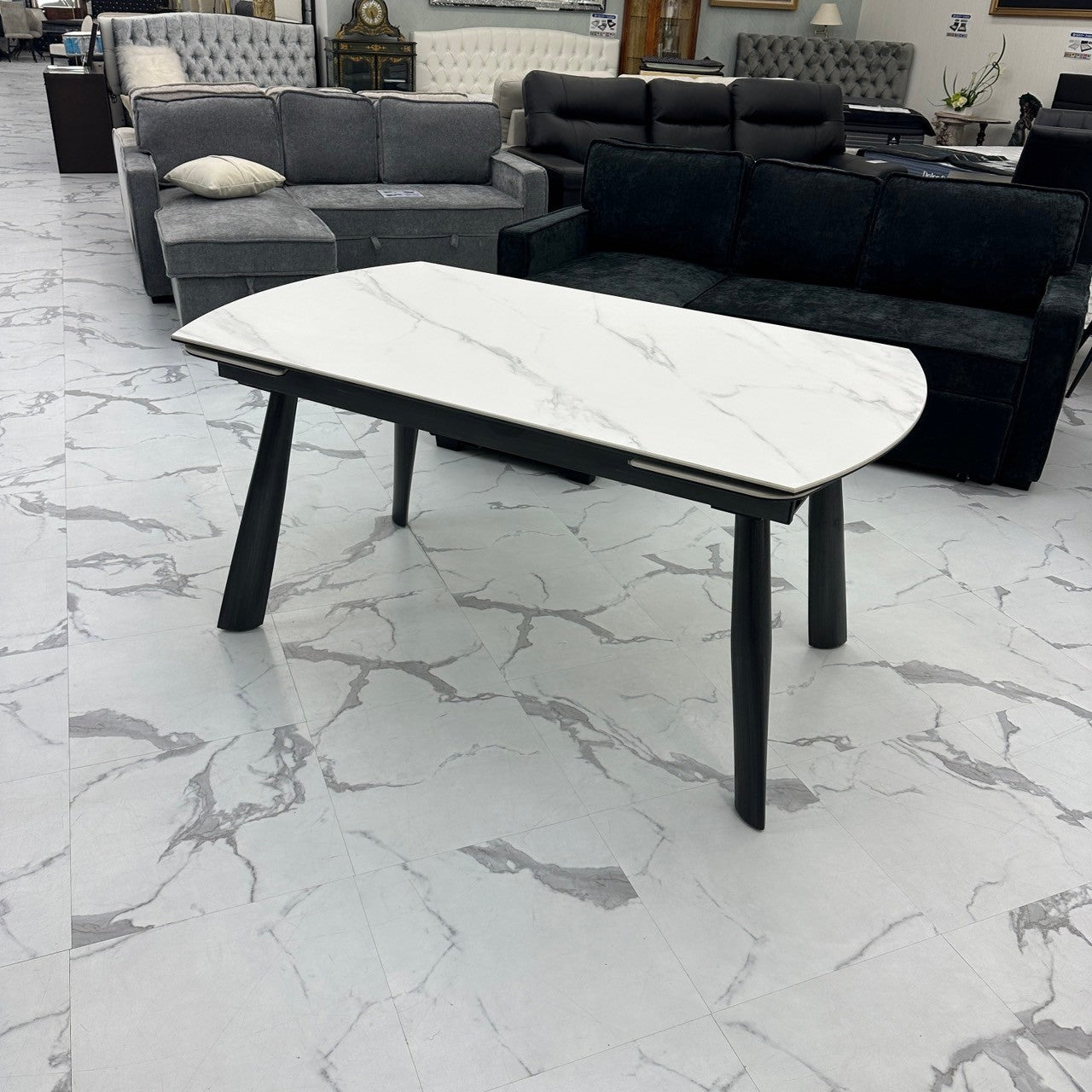 Milano2 (ホワイト)ダイニングテーブル、Perla Ⅱ (ホワイト) チェア×6脚セット