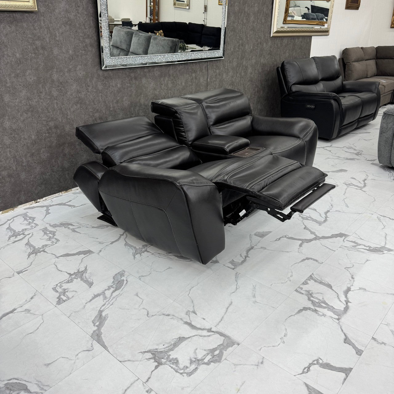 Genuine leather electric reclining sofa Zero Gravity Z1 2seat