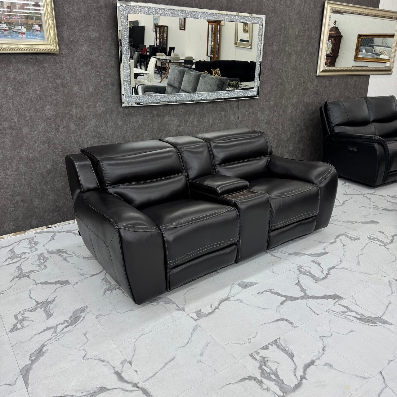 Genuine leather electric reclining sofa Zero Gravity Z1 2seat
