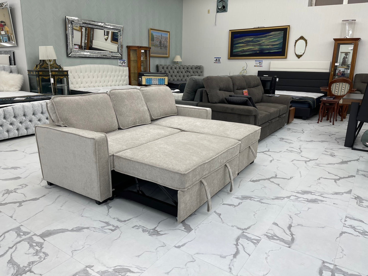 MoCa sofa bed with lift-up storage