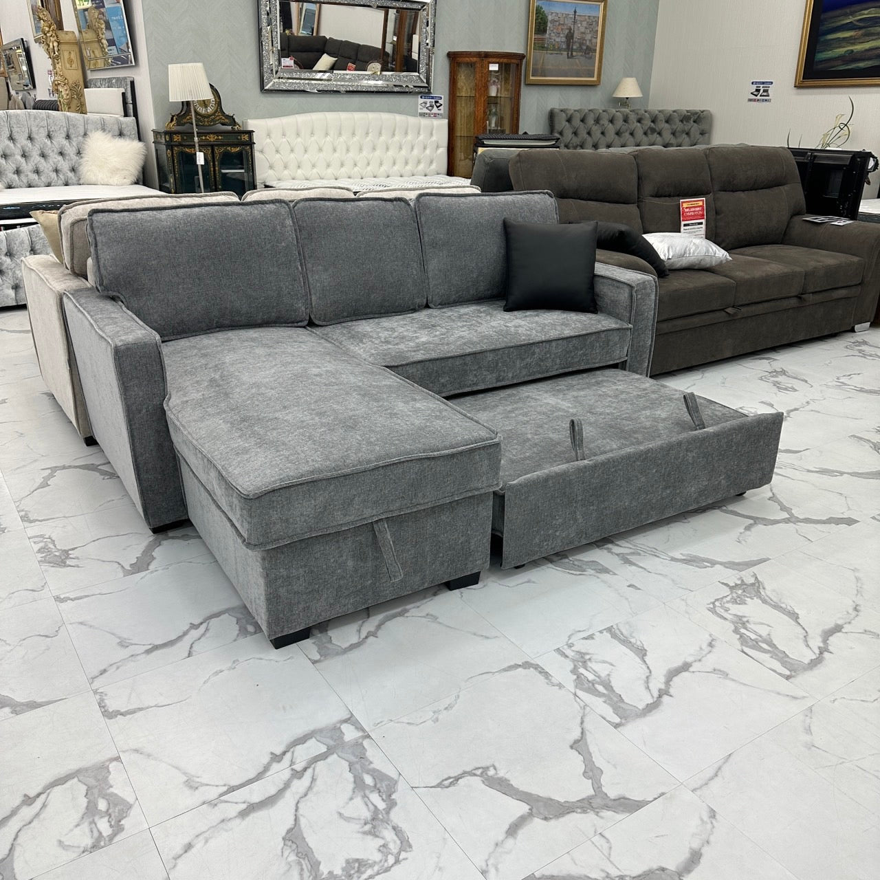 MoCa sofa bed with lift-up storage