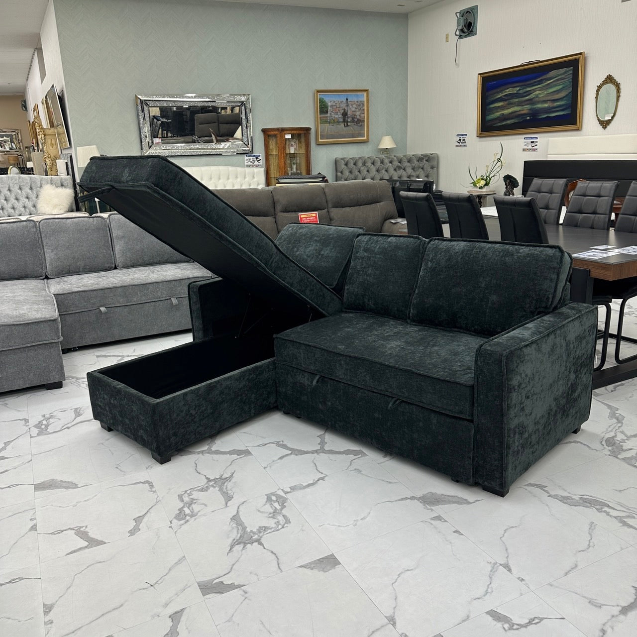 MoCa sofa bed with lift-up storage