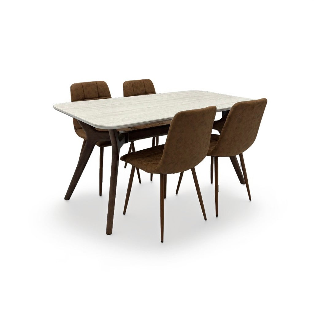Capri 150 ダイニングテーブル、Perla Ⅱチェア ×4脚セット