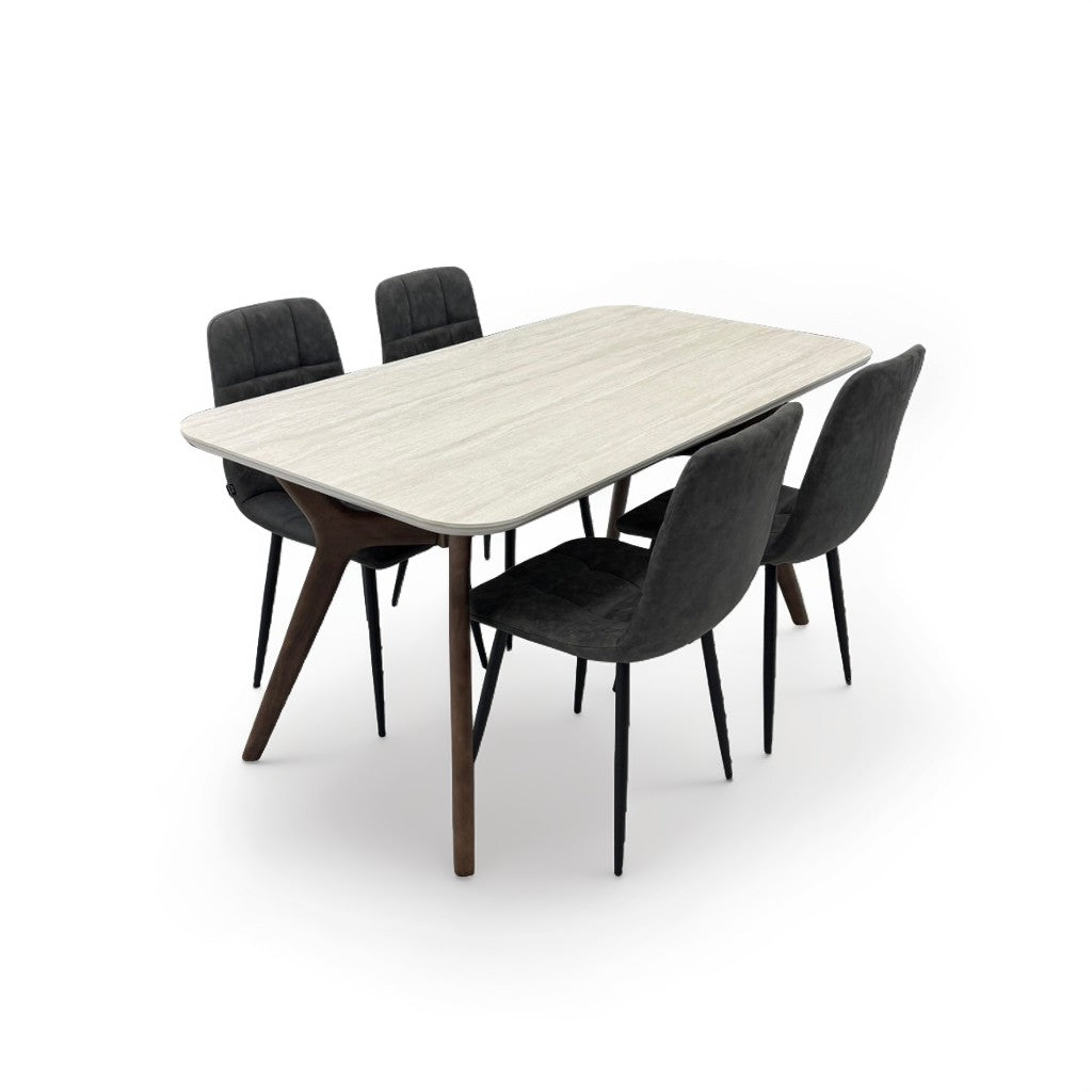 Capri 150 ダイニングテーブル、Perla Ⅱチェア ×4脚セット