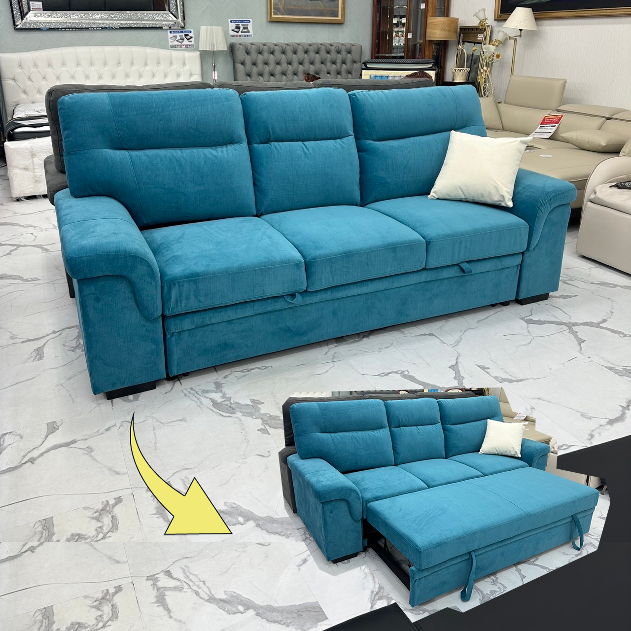 High back sofa RICK2 (GRY)