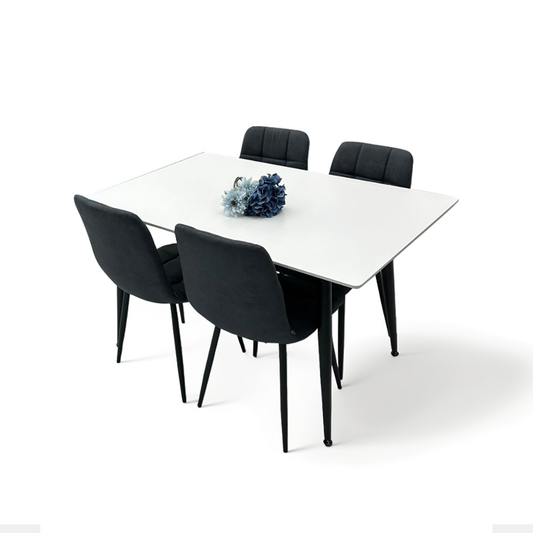 ダイニングテーブルセット4人掛け (Murano25 WH、PerlaⅡ)