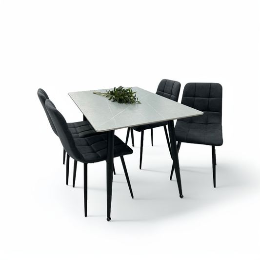 ダイニングテーブルセット4人掛け (Murano25 GRY、PerlaⅡ)