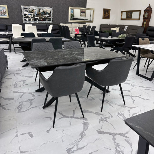 伸長式ダイニングテーブルセット4人掛け (Milano3 BR、Beta)