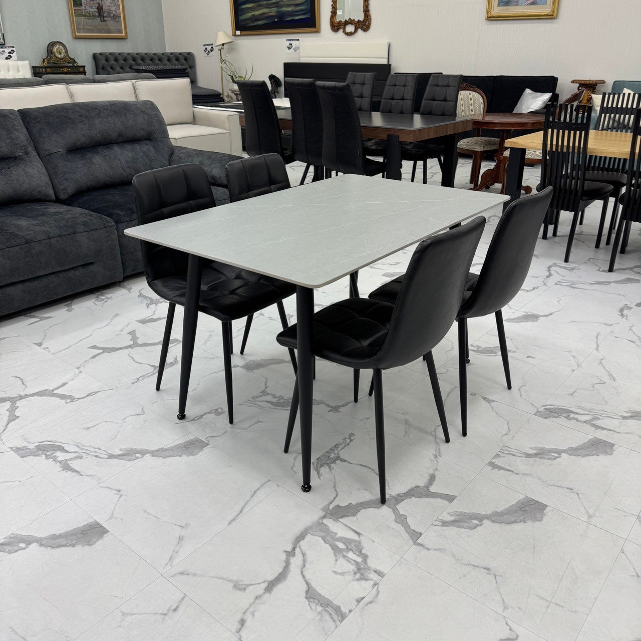 ダイニングテーブルセット4人掛け (Murano25 GRY、PerlaⅡ)