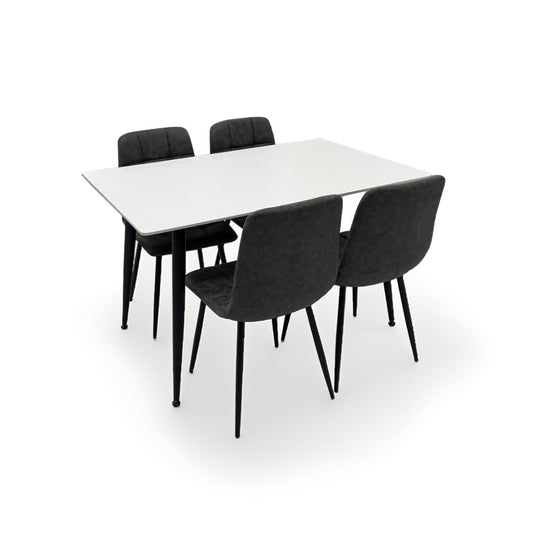 ダイニングテーブルセット4人掛け (Murano25 WH、PerlaⅡ)