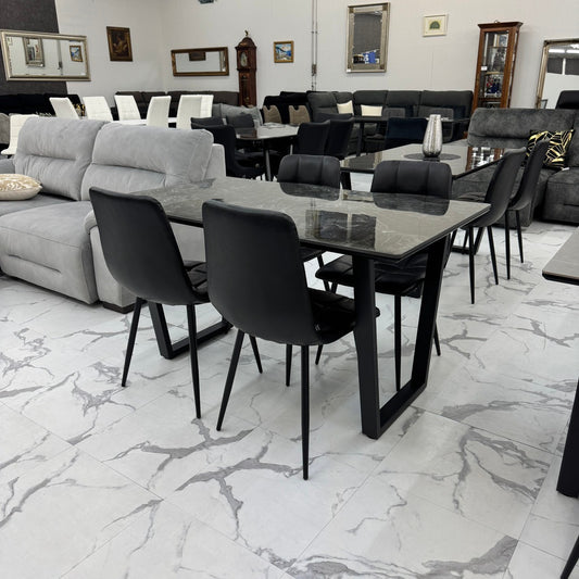 ダイニングテーブルセット4人掛け (MuranoⅢ 135 BR、PerlaⅡ)