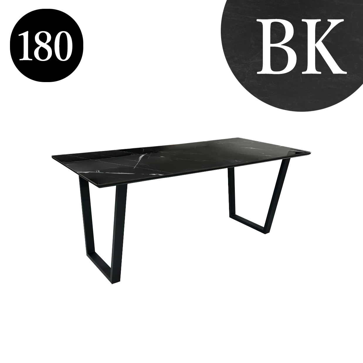 ダイニングテーブルセット6人掛け (MuranoⅢ 180 BK、PerlaⅡ)