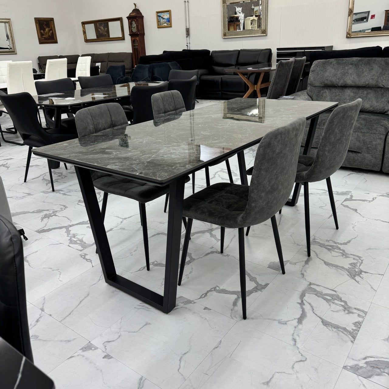 ダイニングテーブルセット4人掛け (MuranoⅢ 180 BR、PerlaⅡ)