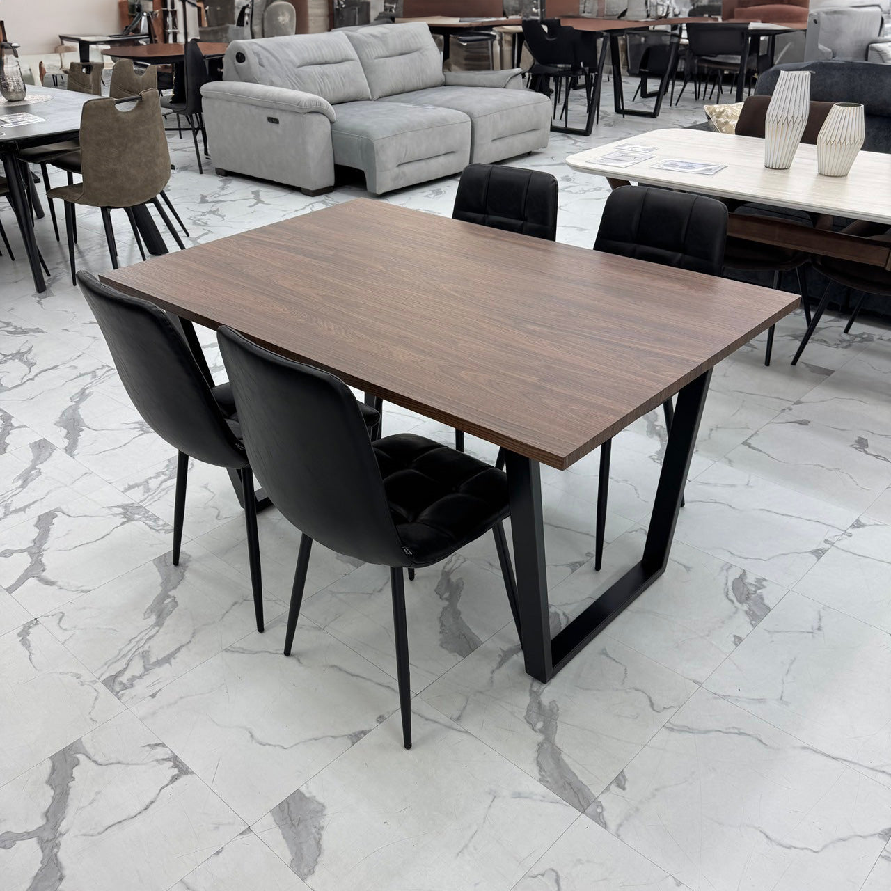 ダイニングテーブルセット4人掛け (Murano BR、PerlaⅡ)