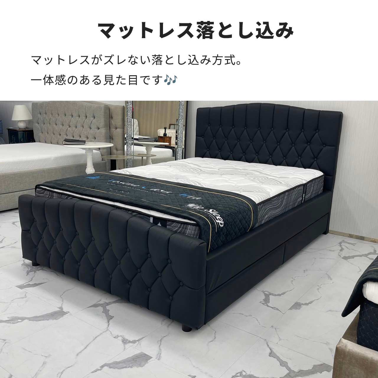 ダブルベッド Standard Bella スタンダード ベラ/ボタンモチーフ