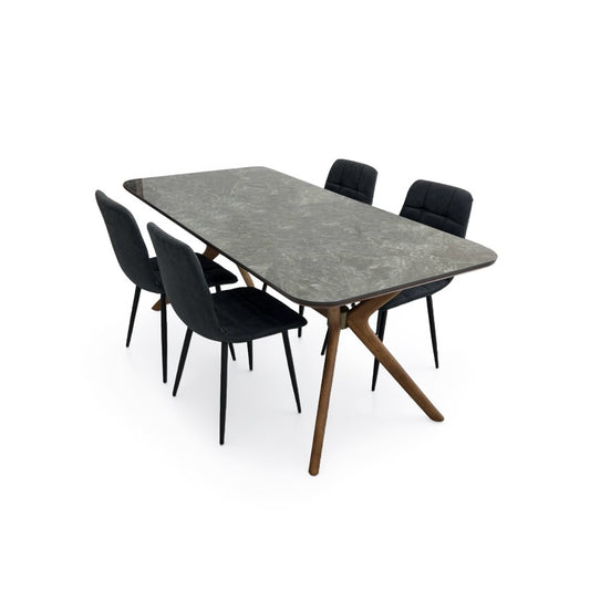 ダイニングテーブルセット4人掛け (Venice 180 BR、PerlaⅡ)