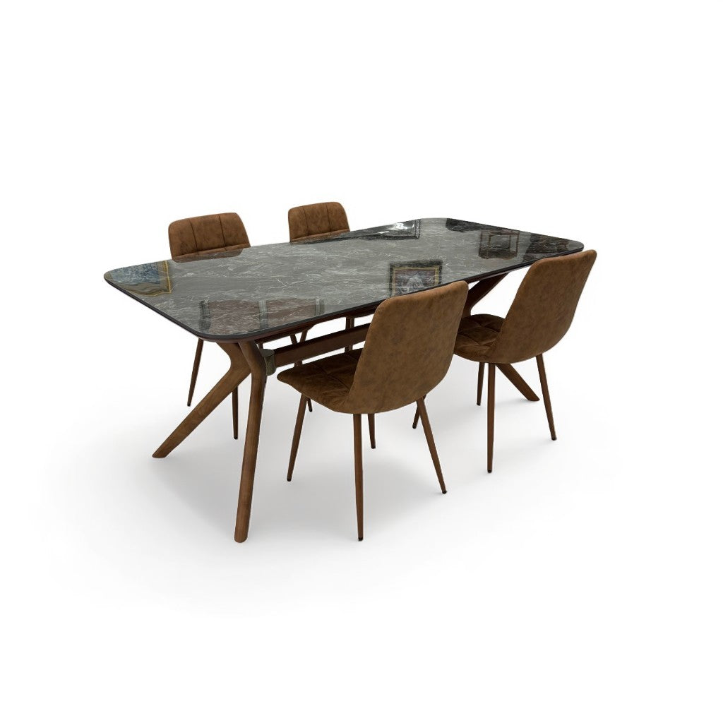 ダイニングテーブルセット4人掛け (Venice 180 BR、PerlaⅡ)
