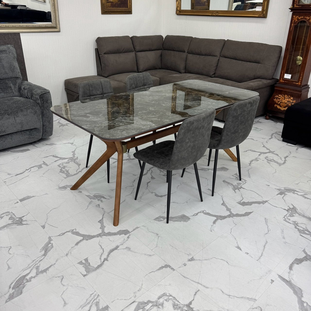 ダイニングテーブルセット4人掛け (Venice 180 BR、PerlaⅡ)