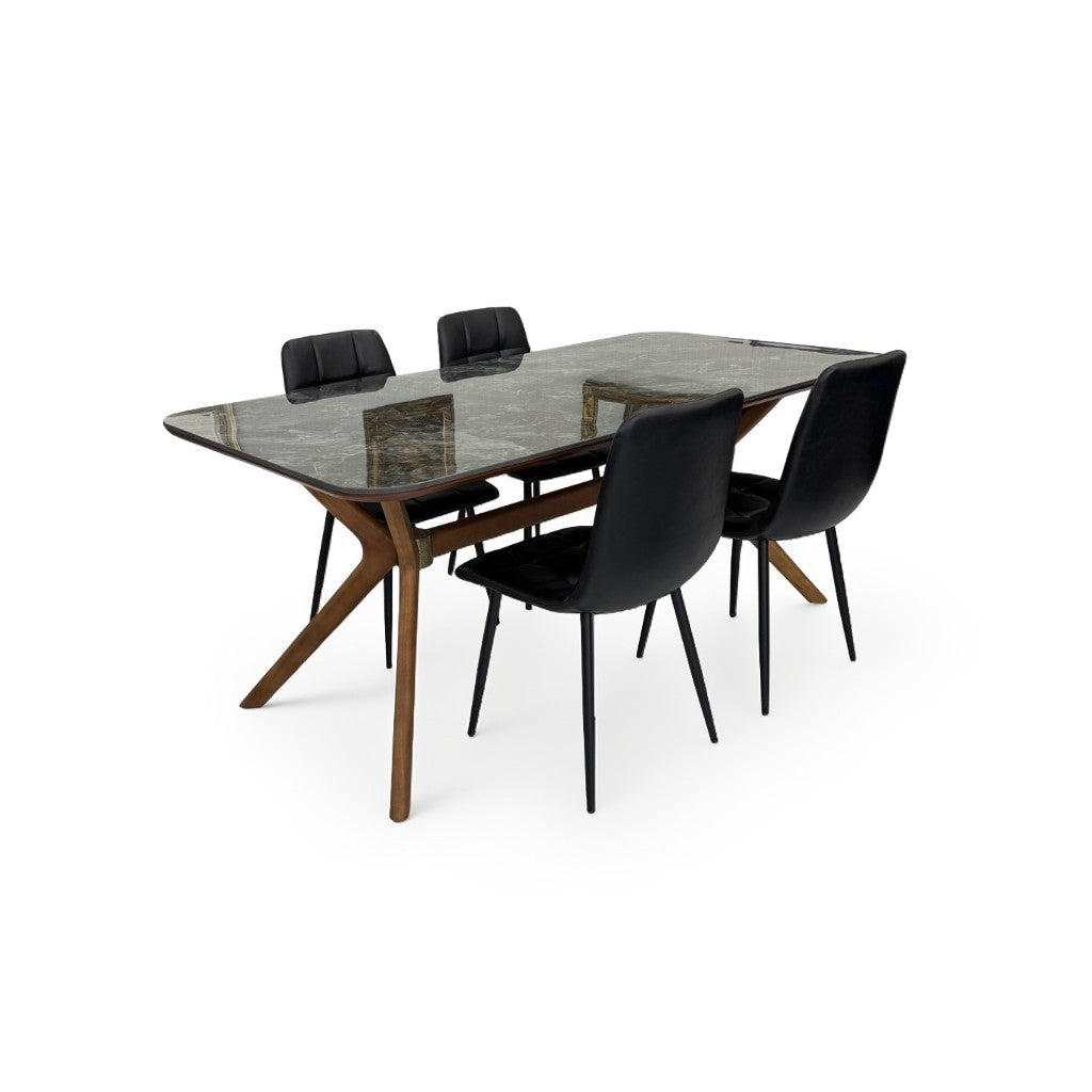 ダイニングテーブルセット4人掛け (Venice 180 BR、PerlaⅡ)