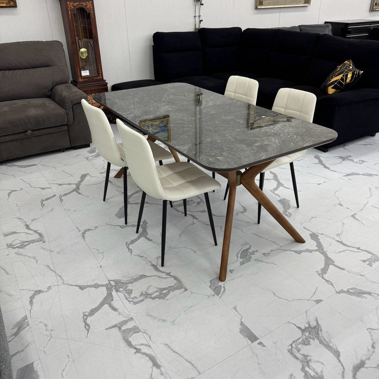 ダイニングテーブルセット4人掛け (Venice 180 BR、PerlaⅡ)