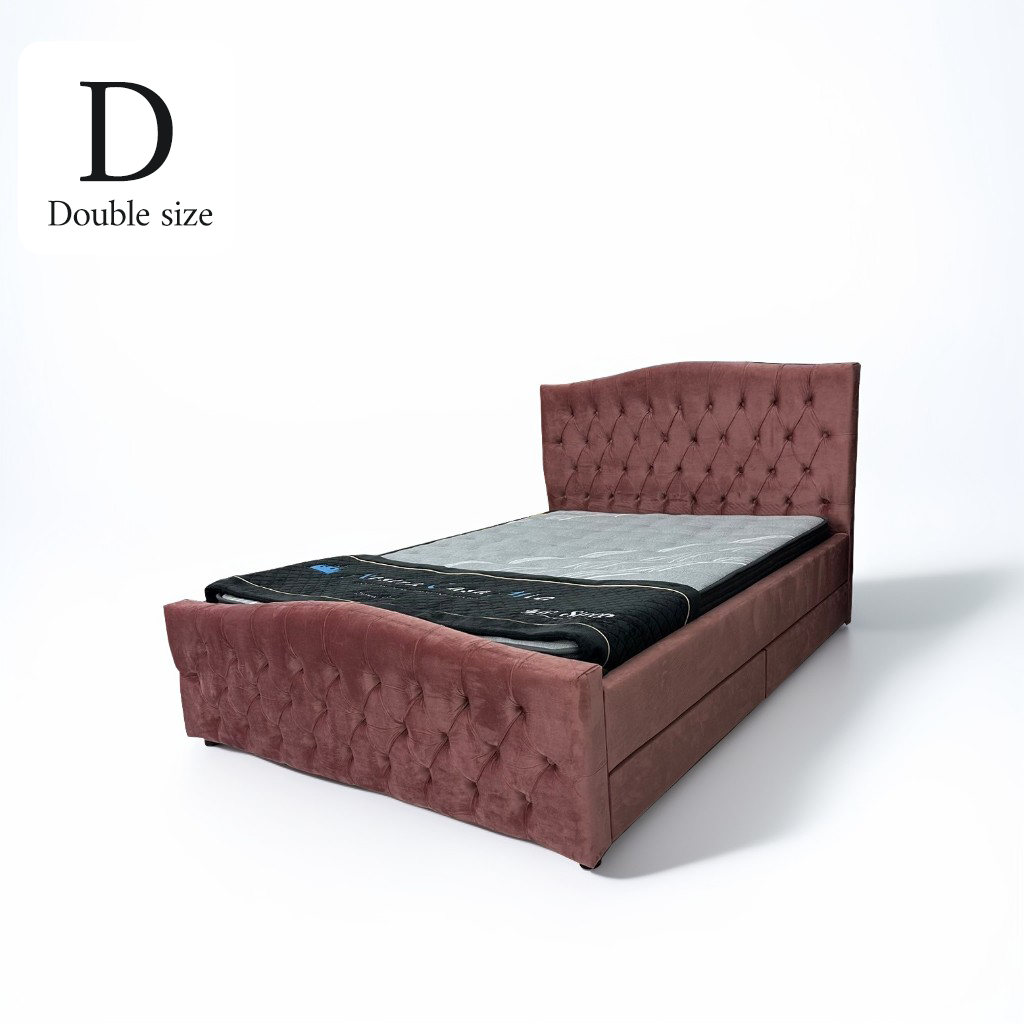 【41%OFF】【美品女性使用】dream bed ダブルベッド マットレス Bella ダブルベッド（ピンク／ボタン）、Dream Ⅱマットレスセット