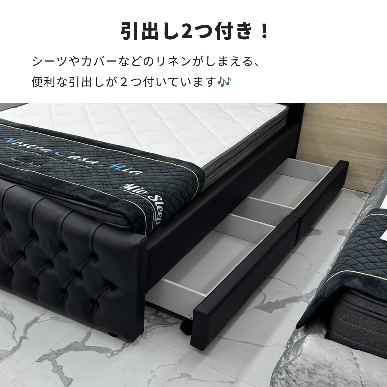 Bella ダブルベッド(ピンク/ボタン)、Dream Ⅱマットレスセット Bella ダブルベッド(ピンク/ボタン)、Dream Ⅱマットレスセット