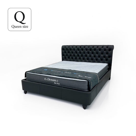 （セット）本革クイーンベッド&マットレス（ Brutas ブルータス ,Dream2）