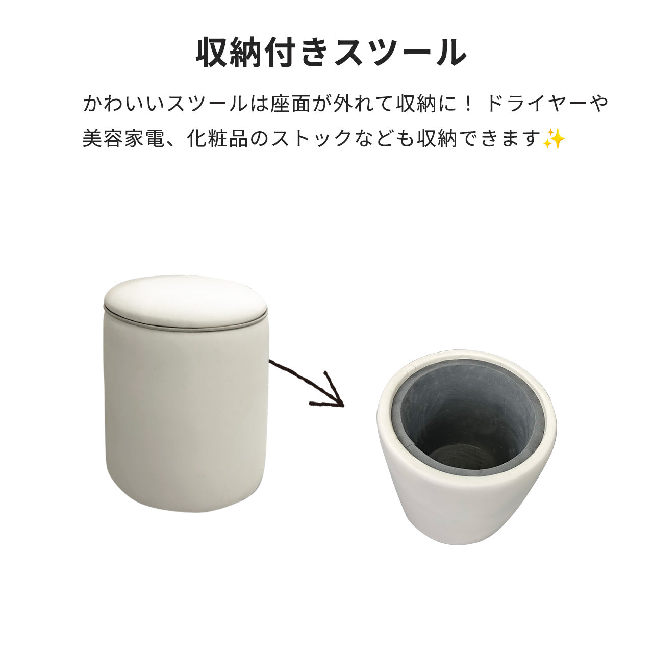 ANA (アナ) 3色切替LED照明付きドレッサー／ミラー&テーブル ※スツール別売
