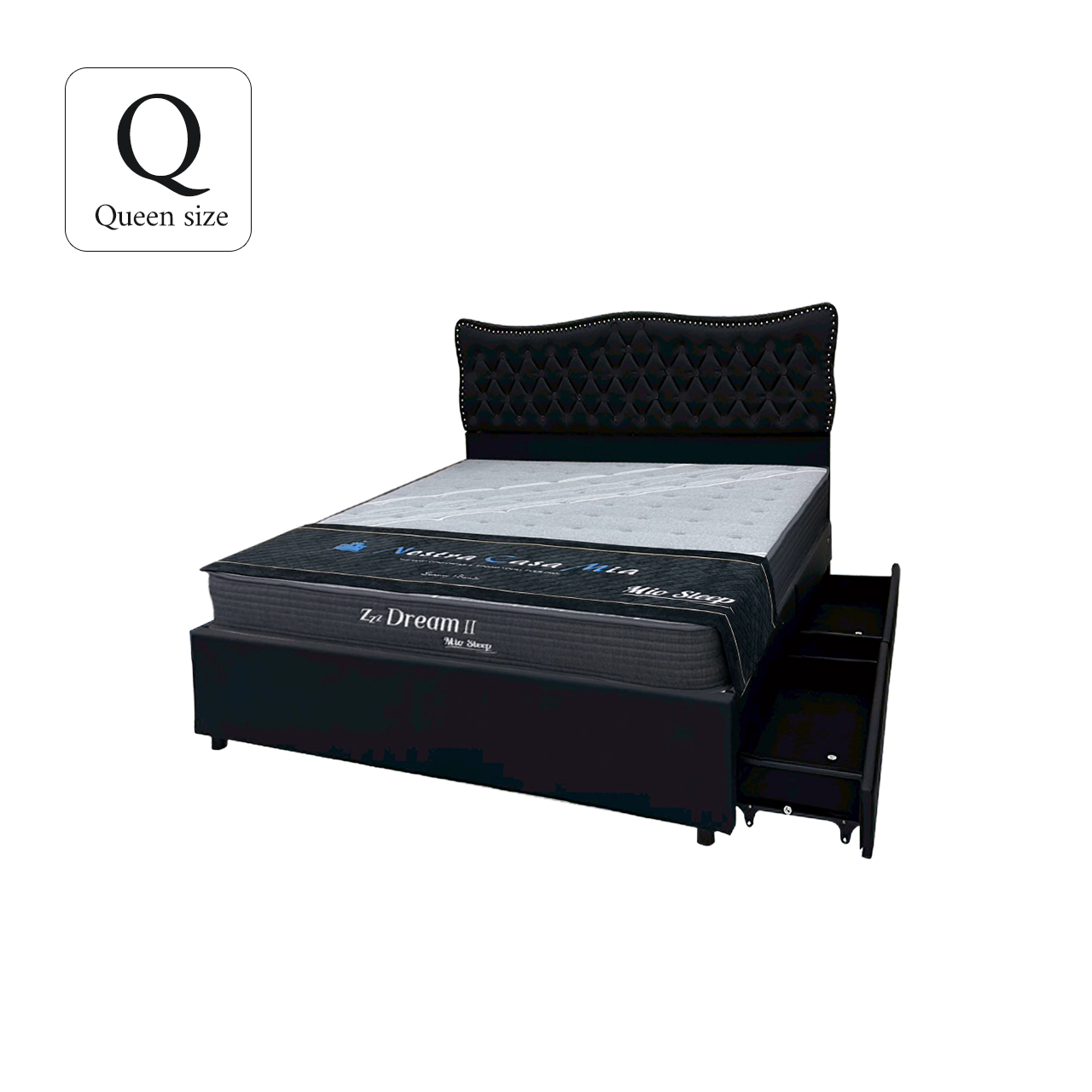 （セット）クイーンベッド&マットレス（ Linda 2リンダ2 ,Dream2）