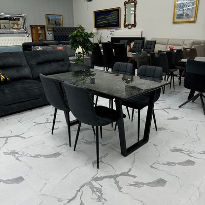 ダイニングテーブルセット4人掛け （MuranoⅢ 135 BR、PerlaⅡ）