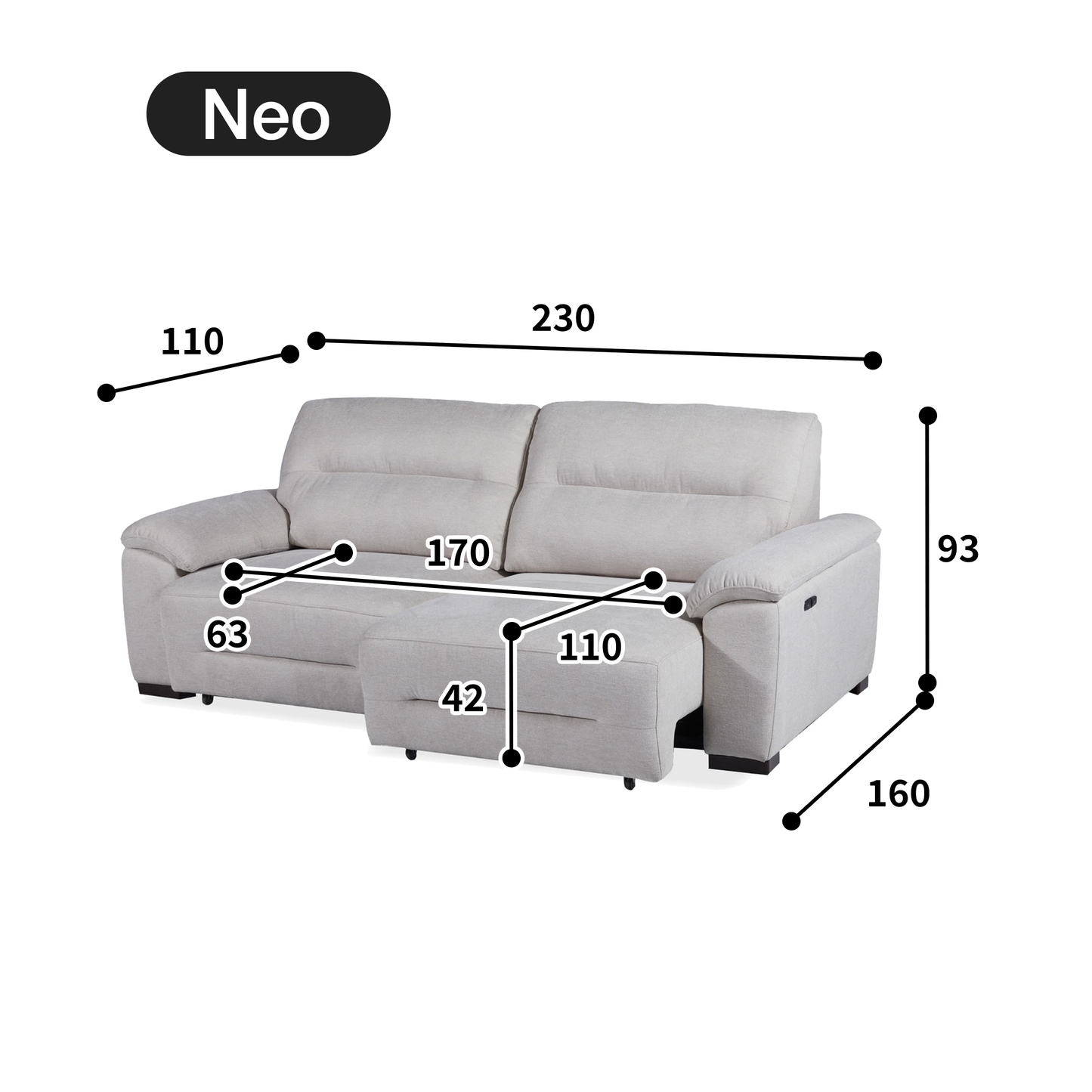 フラット電動ソファベッド Neo ネオ