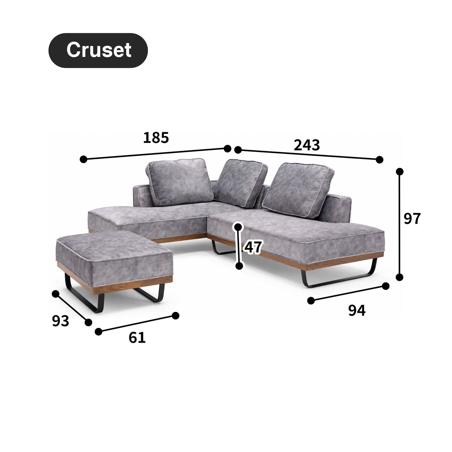 カウチソファ Cruset クルーゼ
